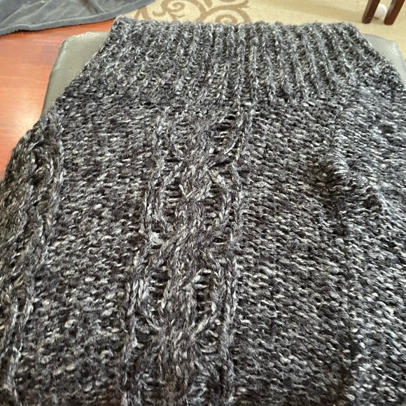 Anthropologie Ella Moss poncho Size XS to Small cowl turtle neck cable knit gray - Picture 13 of 14